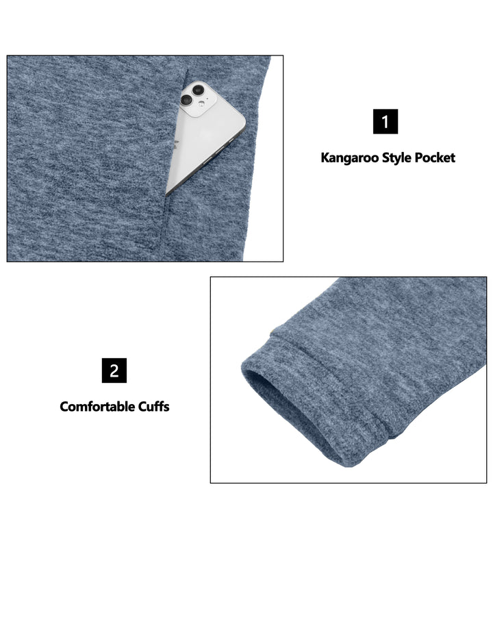 Men's Lightweight Polar Fleece Pullover Hoodies Warm Running Sweatshirts  Hiking Travel Coat YZF US-DK