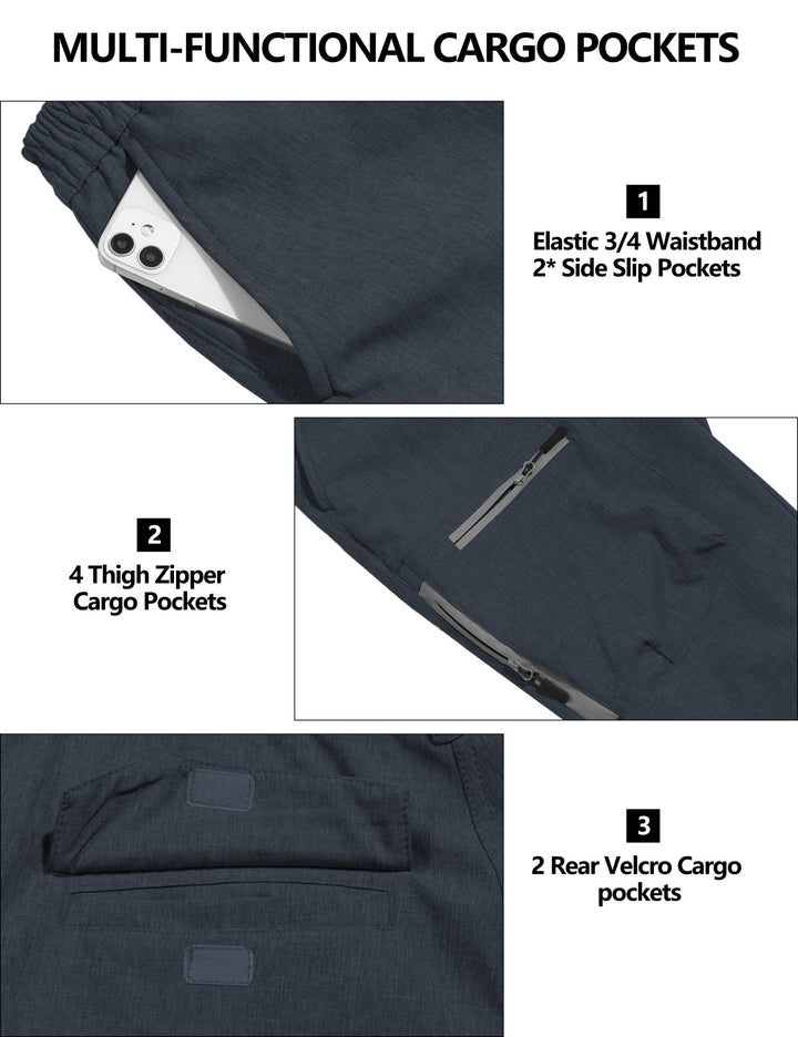 Women's Windproof Hiking Cargo Pants Fleece Lined Water Repellent Pants YZF US-DK