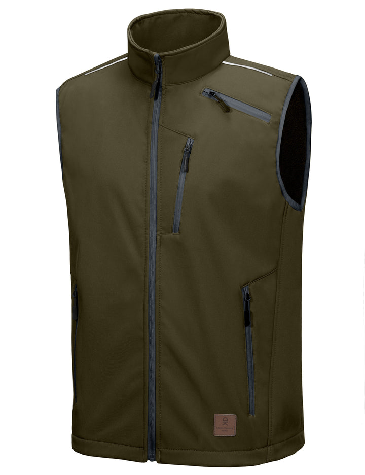 Men's Fleece Lined Softshell Hiking Golf Vest YZF US-DK