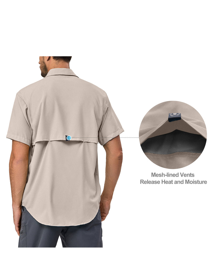 Men's Ultra-Breathable UPF 50 Short Sleeve Fishing Hiking Shirts MP-US-DK