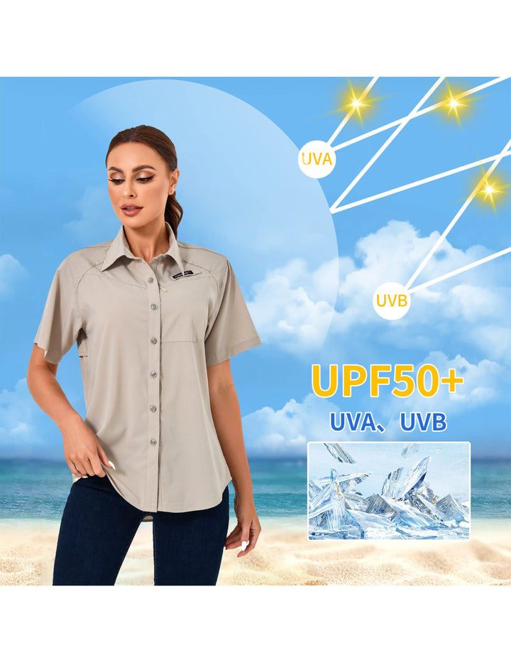 Women's Breathable UPF 50 UV Protection Shirt,  for Fishing Hiking MP-US-DK