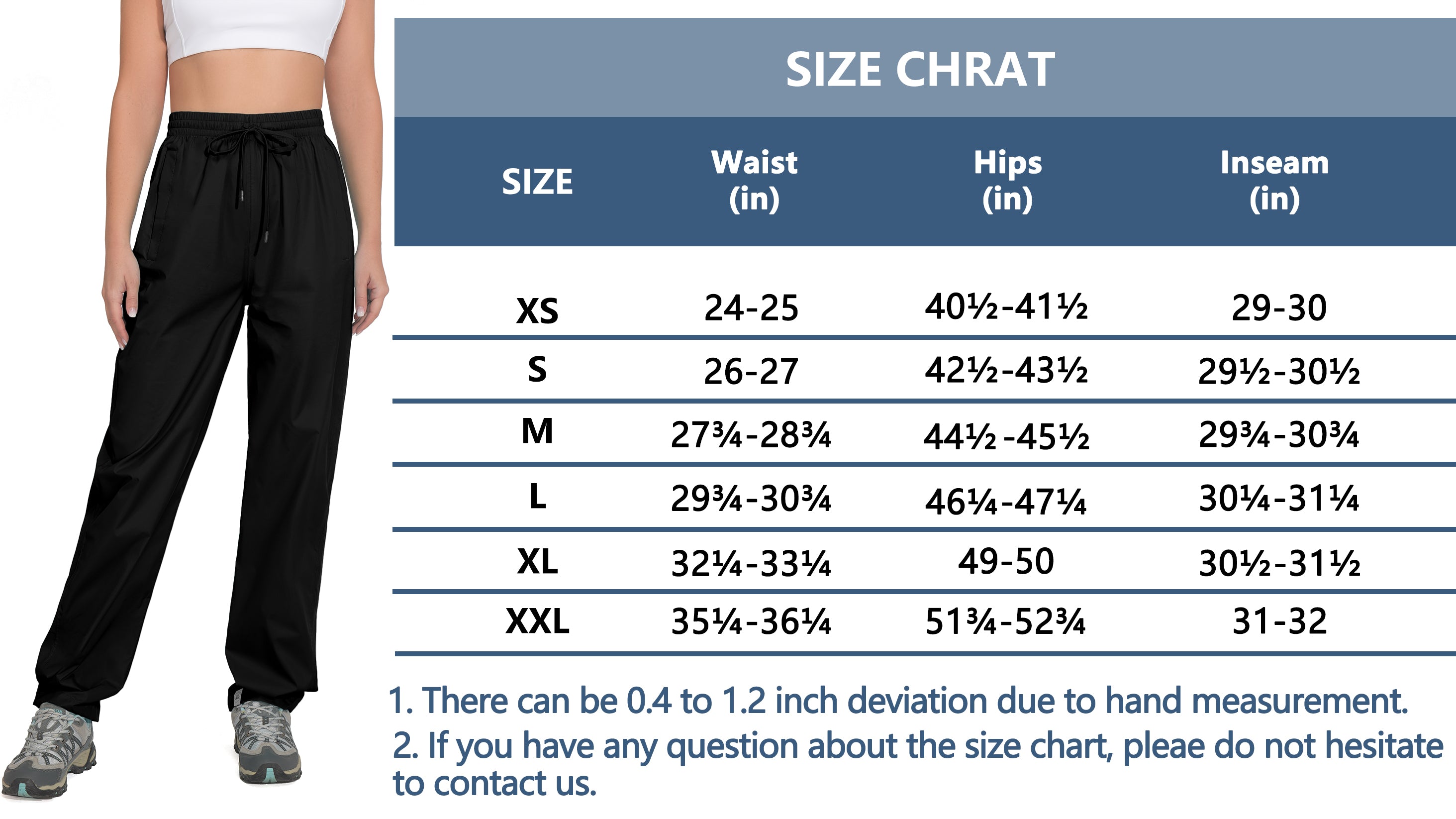 Women's Lightweight Waterproof Hiking Pants Breathable Packable MP-US-DK