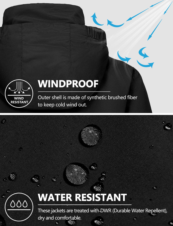 Women's Insulated Windproof Ski Jacket with Hood MP US-DK