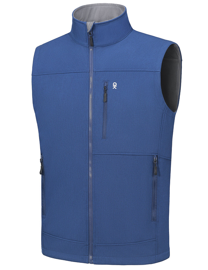 Men's Lightweight Softshell Fleece Lined Warm Vest ,Sleeveless Outerwear Jacket MP US-DK