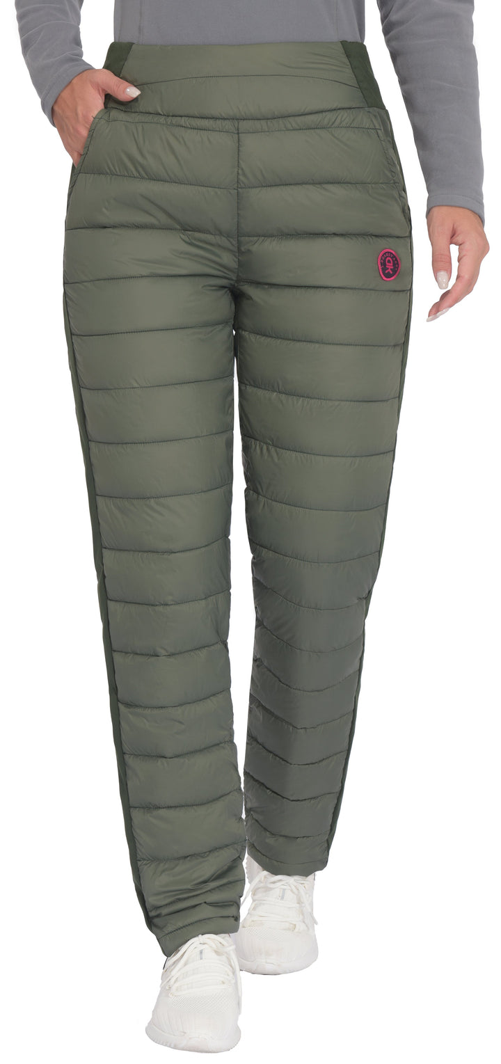 Down Pants for Women Lightweight Puffy Sweat Pants Quilted Snow Ski Trousers MP-US-DK