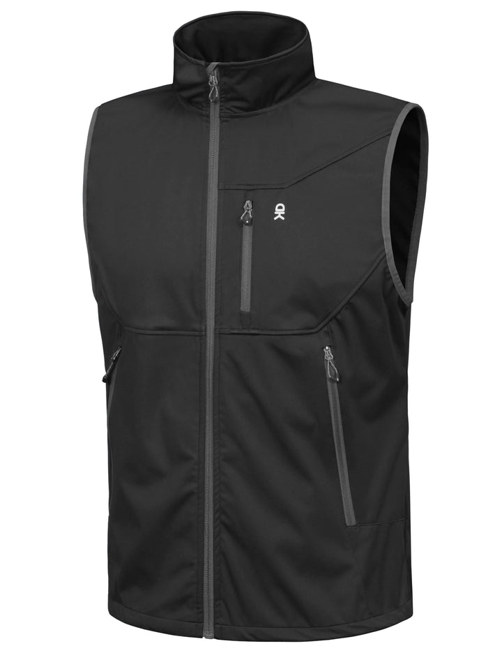 Men's Lightweight Softshell Vest, Windproof Sleeveless Jacket YZF US-DK