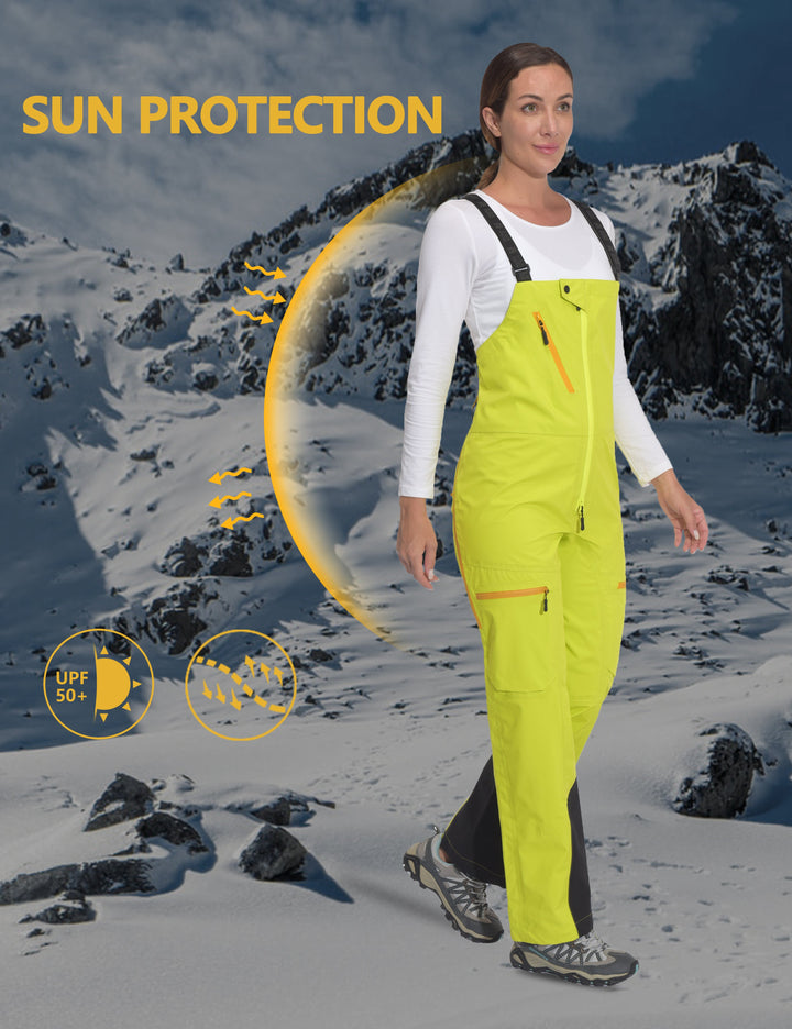 Women's Insulated Bib Overalls Waterproof Windproof Suspenders Ski Pants MP US-DK