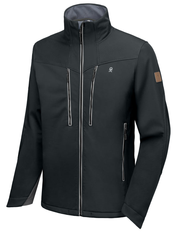 Men's Softshell Water Repellent Grid Fleece Lined Hiking Jacket MP US-DK