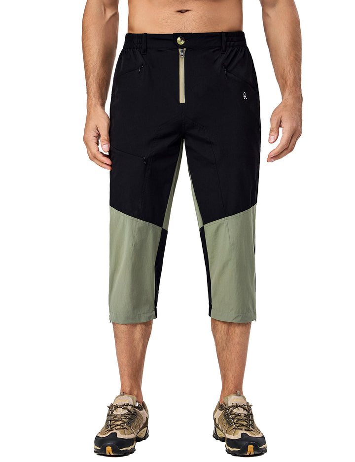 Men's Quick Dry 3/4 Pants Capri Shorts Lightweight Travel Casual MP-US-DK