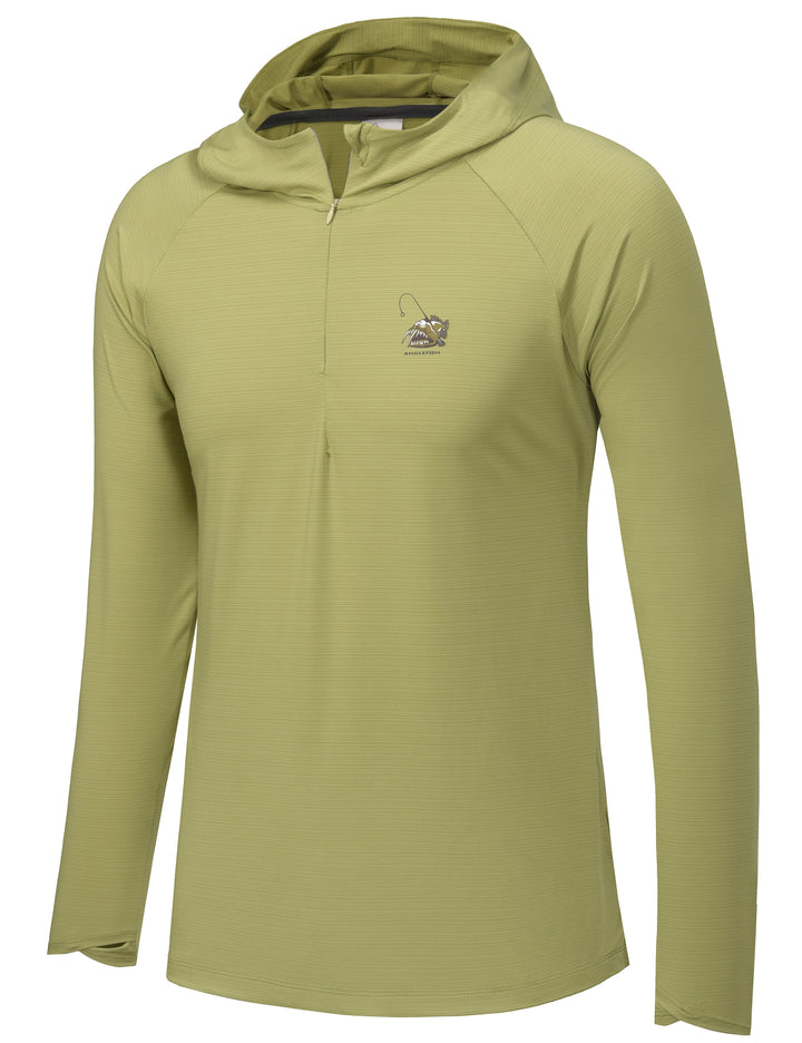 Men's 1/4 Zip UPF 50+ Breathable Hooded Shirt YZF US-DK