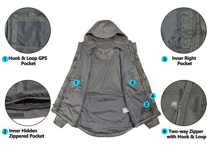 Men's 3-in-1 Waterproof Inner Thermal Snow Hiking Jacket MP US-MP-CS