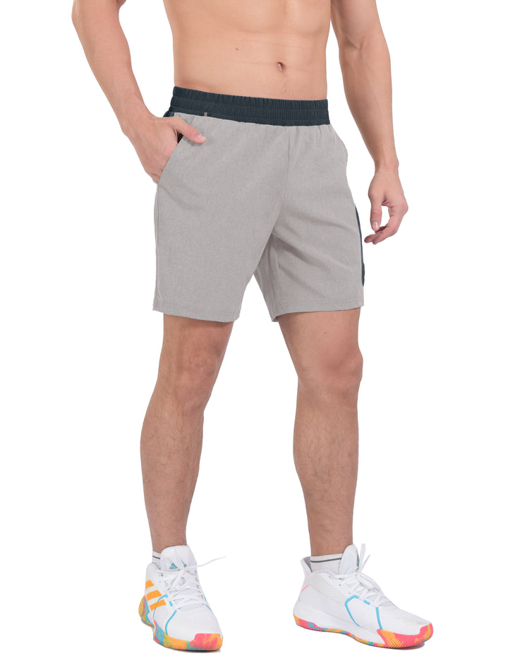Men's 7 Inches Quick Dry Running Shorts Stretch Athletic Workout Shorts YZF US-DK
