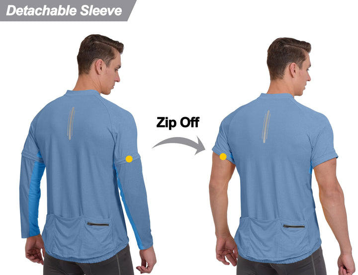 Men's Detachable Sleeve Quick Dry Cycling Shirt YZF US-DK-CS