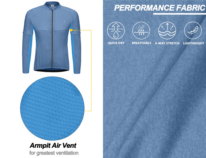Men's Detachable Sleeve Quick Dry Cycling Shirt YZF US-DK-CS