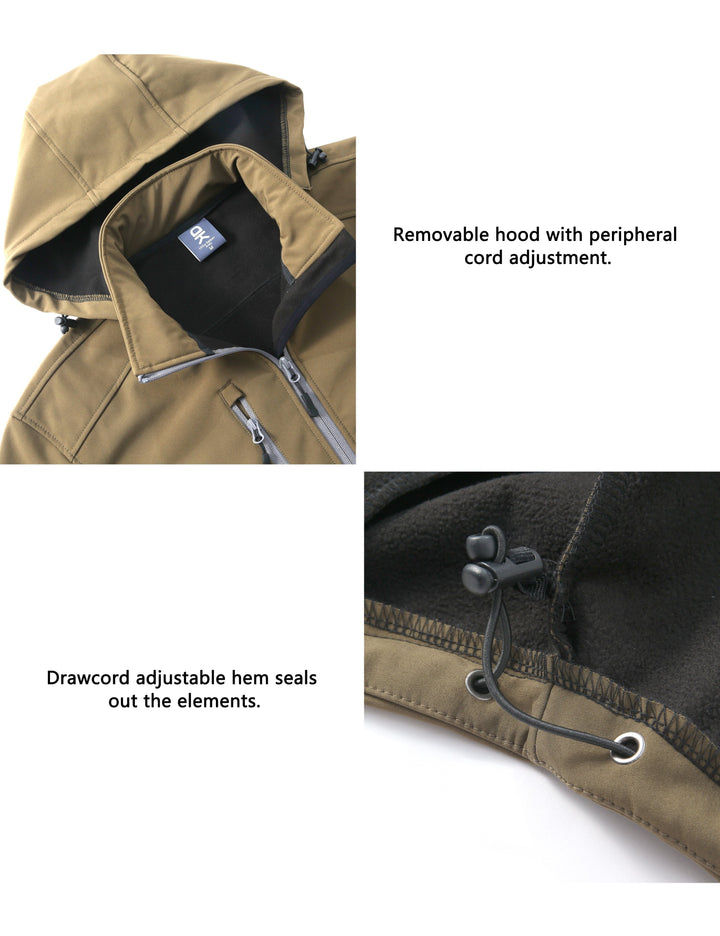 Men's Fleece Lined Softshell Jacket YZF US-DK