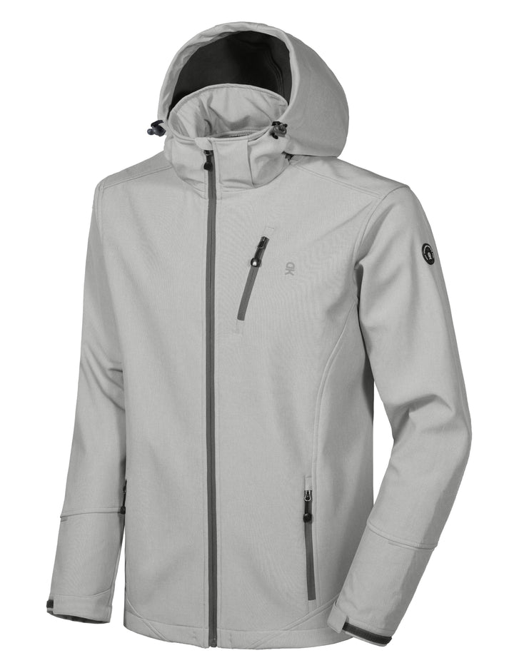 Men's Fleece Lined Softshell Ski Jacket with Removable Hood YZF US-DK