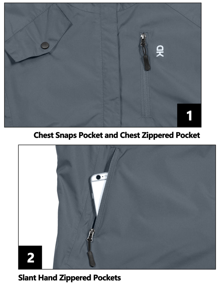 Men's Fleece Lining Hooded Anorak Pullover Rain Jacket YZF US-DK-CS