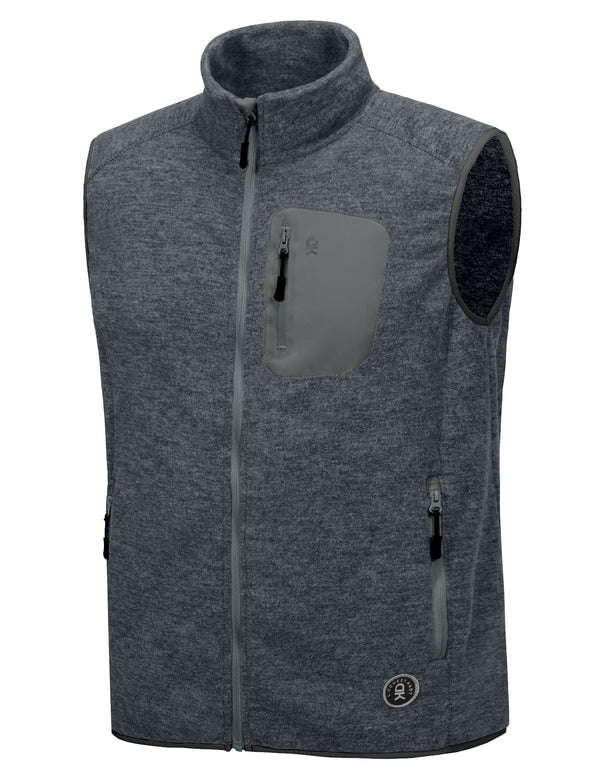 Men's Fleece Vest Full Zip Lightweight Vest YZF US-DK