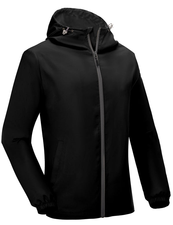 Men's Lightweight Breathable Windbreaker Running Jacket with Hood YZF US-DK