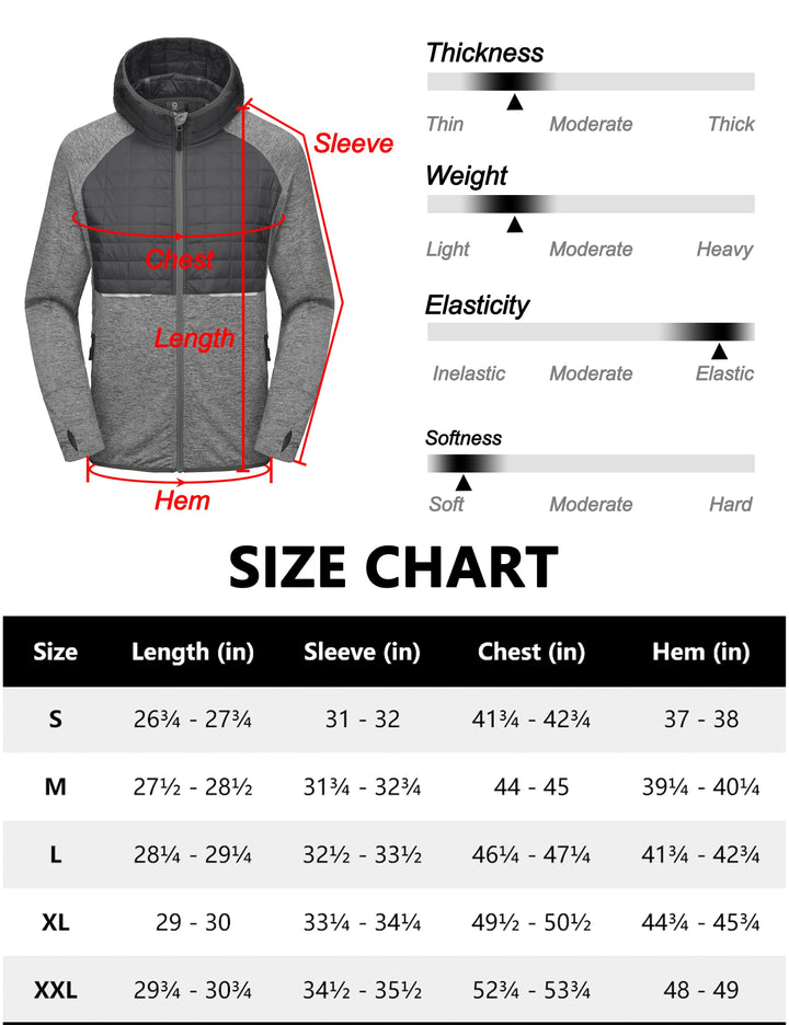 Men's Insulated Running Thermal Hybrid Jacket YZF US-DK