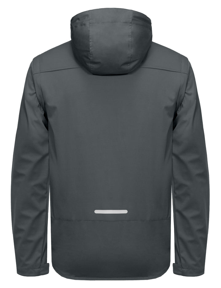 Men's Lightweight Softshell Hiking Jacket with Detachable Sleeves and Hood YZF US-DK