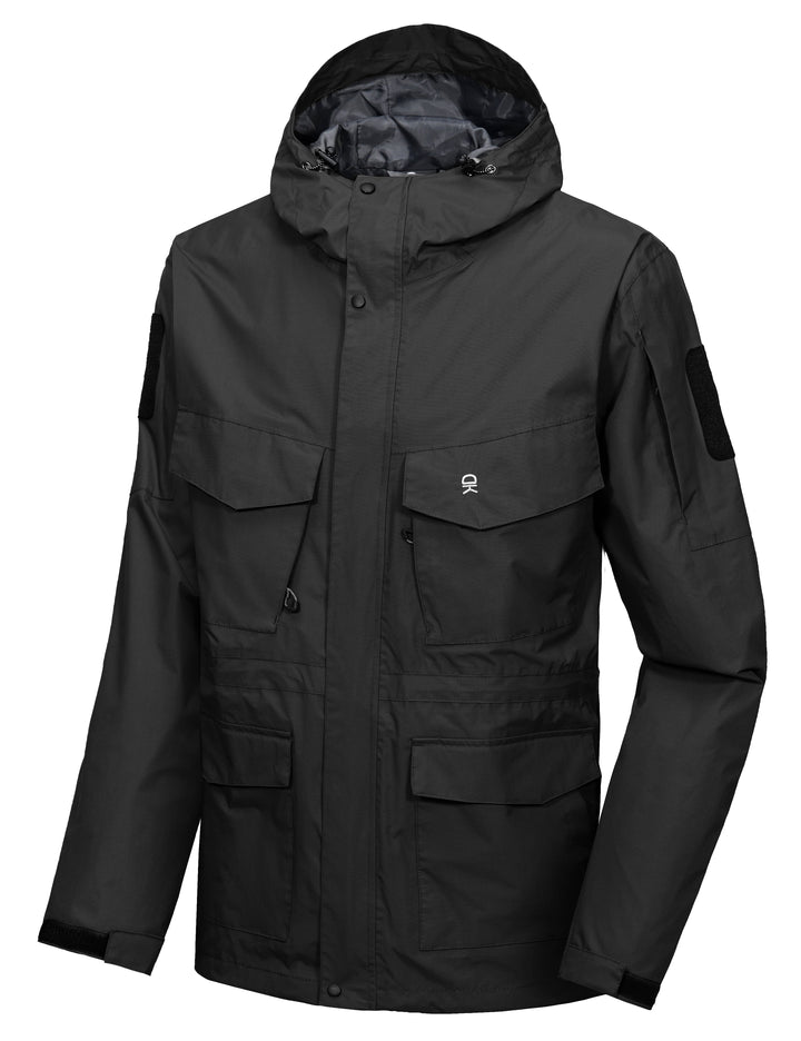 Men's Lightweight  Waterproof Large Pockets Rain Jacket YZF US-DK-CS