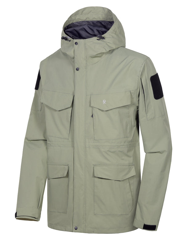 Men's Lightweight  Waterproof Large Pockets Rain Jacket YZF US-DK-CS