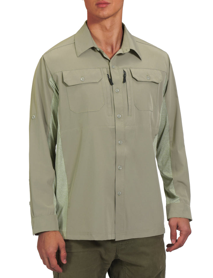 Men's Quick Dry Stretch UPF50+ Long Sleeve Hiking Shirt – Little