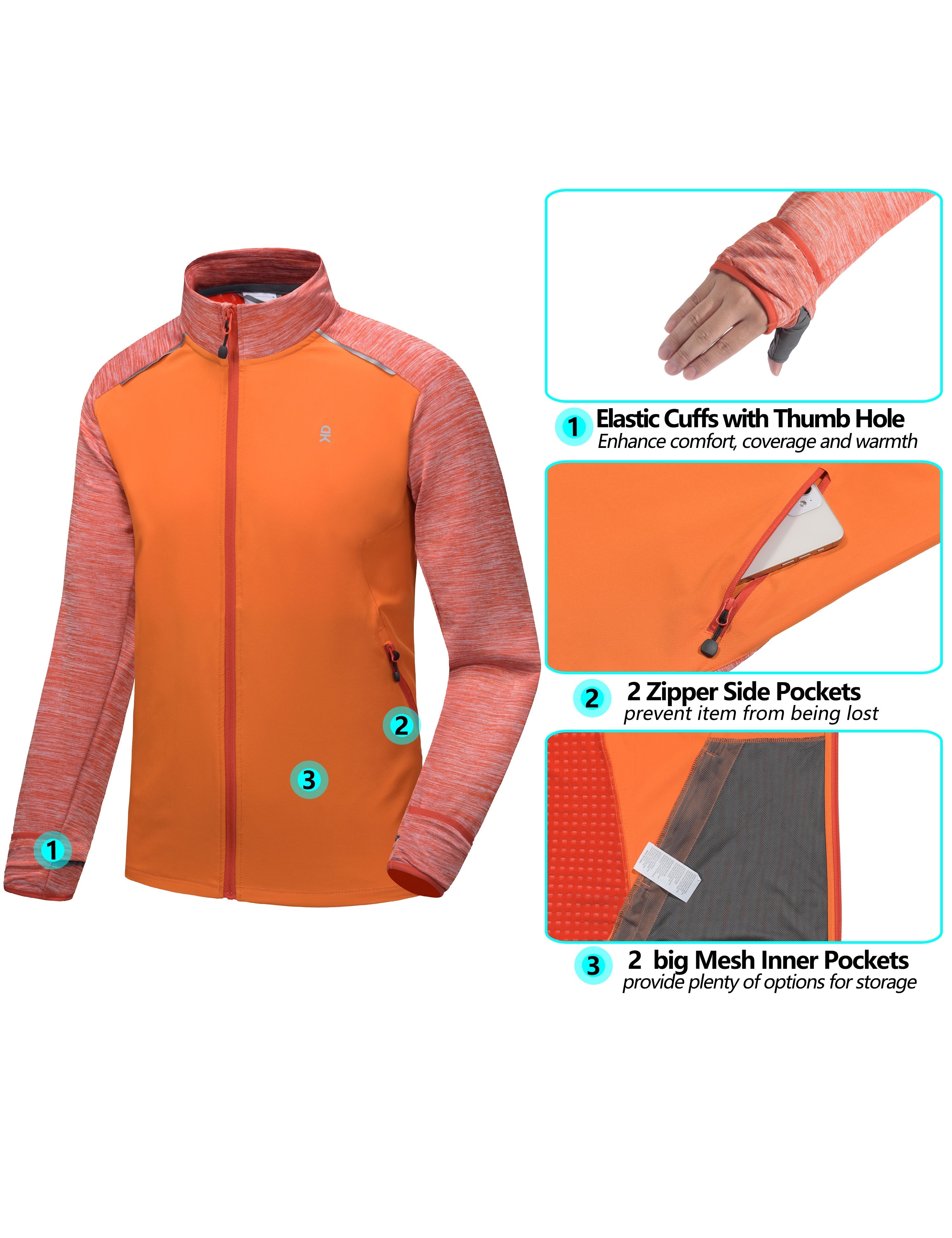 Mens running jacket outlet with thumb holes