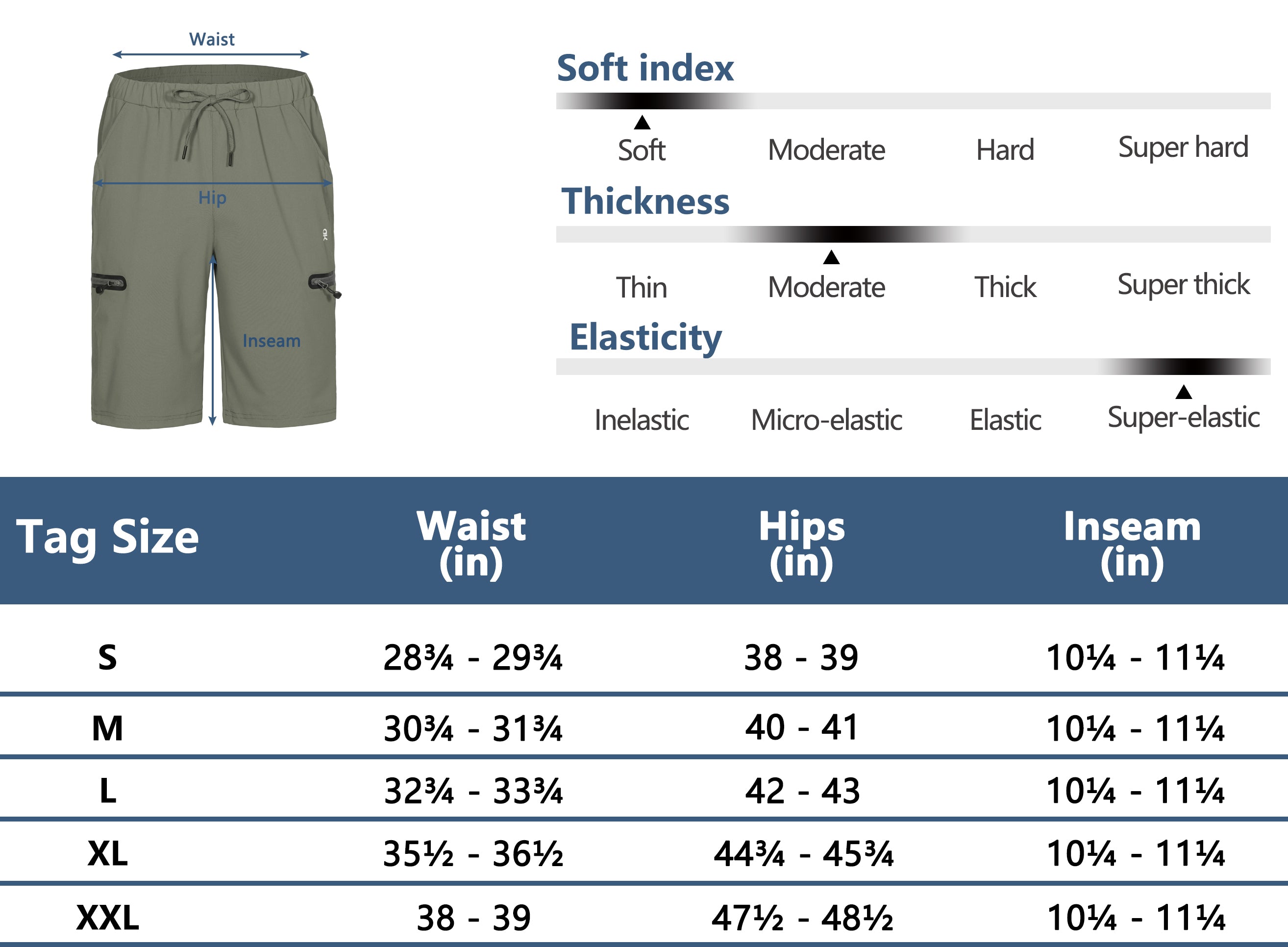 Men's Ultra-Stretch Quick Dry Lightweight Bermuda Shorts YZF US-DK