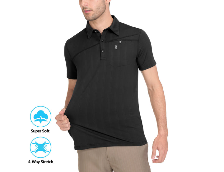 Men's Ultra-Stretch UPF50+ Golf Polo T-Shirts YZF US-DK-CS