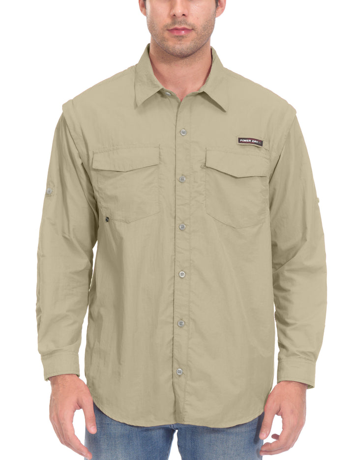 Men's UPF 50+ UV Protection Long Sleeve Fishing Shirt YZF US-DK
