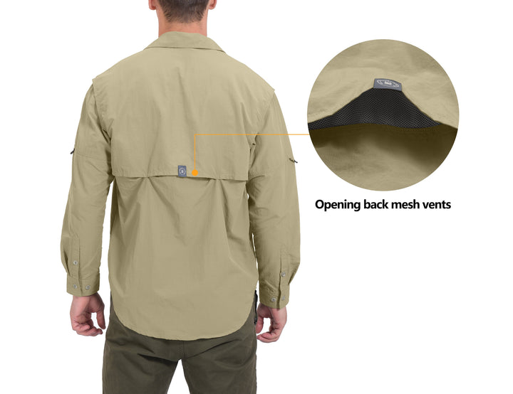 Men's UPF 50+ UV Protection Mosiquito Repellent  Fishing Hiking Shirt YZF US-DK