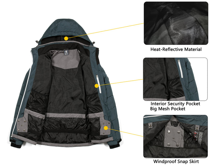Men's Warm Windproof Ski Insulated Jacket YZF US-DK-CS