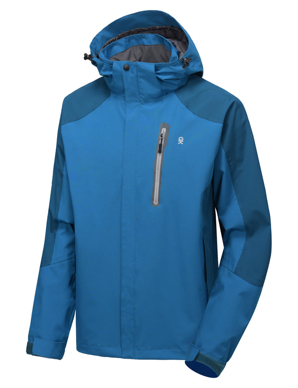 Men's Waterproof Hiking Travel Shell Breathable Rain Jacket YZF US-DK