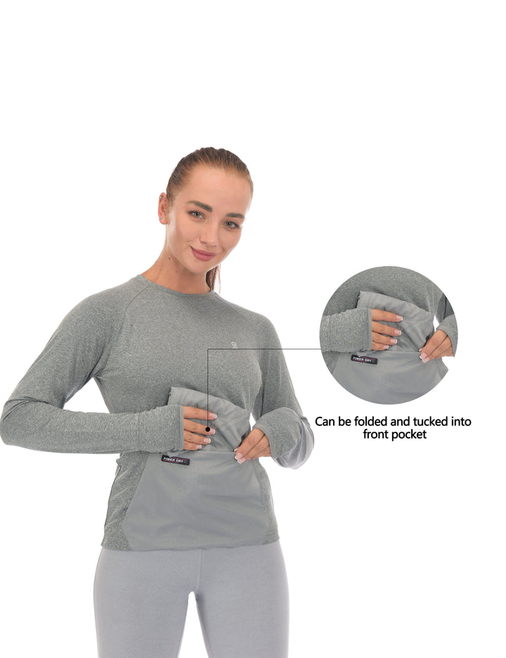 Women's 2 in 1 Packable Lightweight Long Sleeve Shirts YZF US-DK-CS