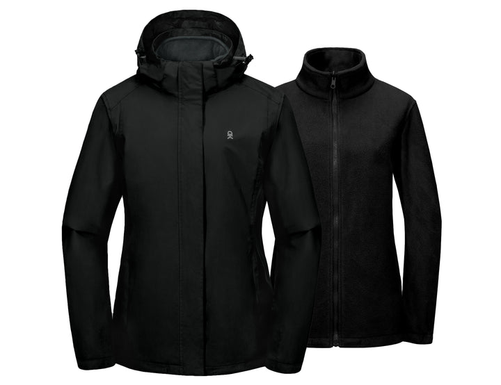 Women's 3 in 1 Winter Coat Waterproof Ski Jacket with Hooded MP US-DK