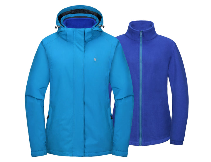 Women's 3 in 1 Winter Coat Waterproof Ski Jacket with Hooded MP US-DK