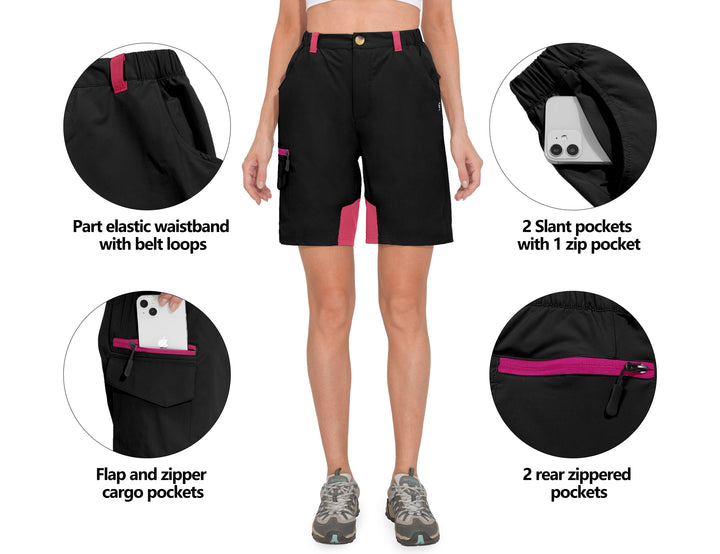 Women's 9 Inch Golf Hiking Cargo Shorts YZF US-DK