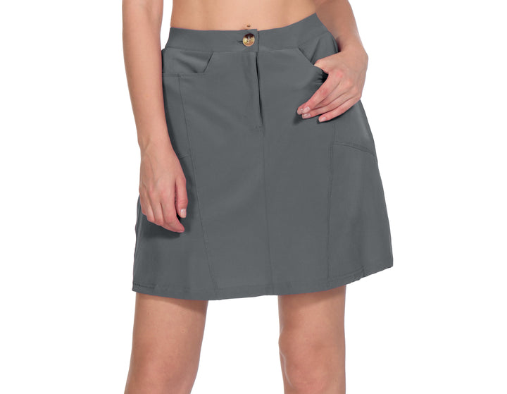 Women's Athletic Skort Build-in Shorts with Pockets UPF 50+ Golf Skirt YZF US-DK