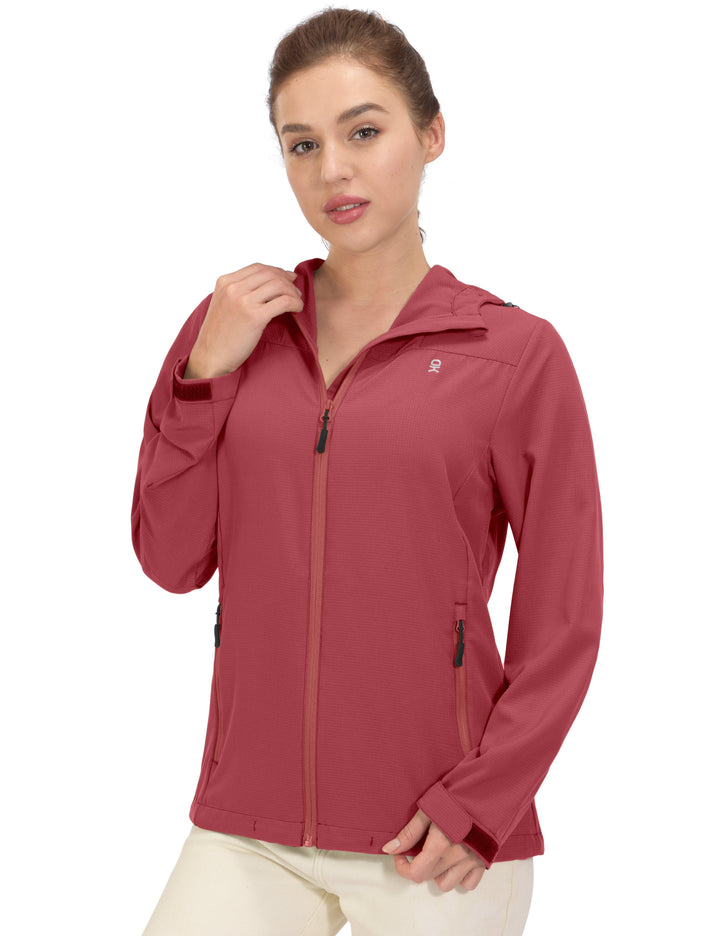 Women's Breathable Air-Holes Hooded Hiking Jackets YZF US-DK