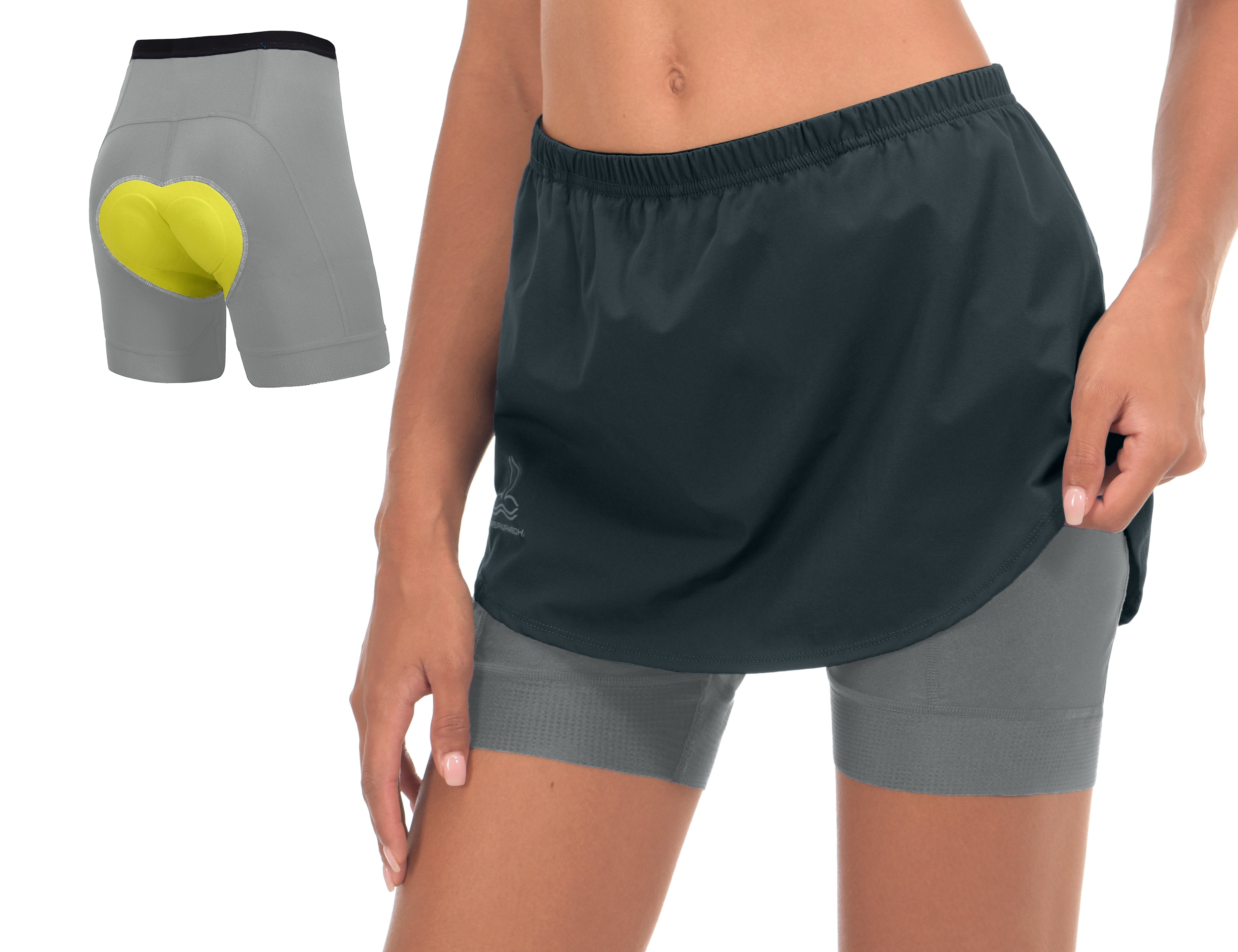 Cycling skirt with padded shorts hot sale