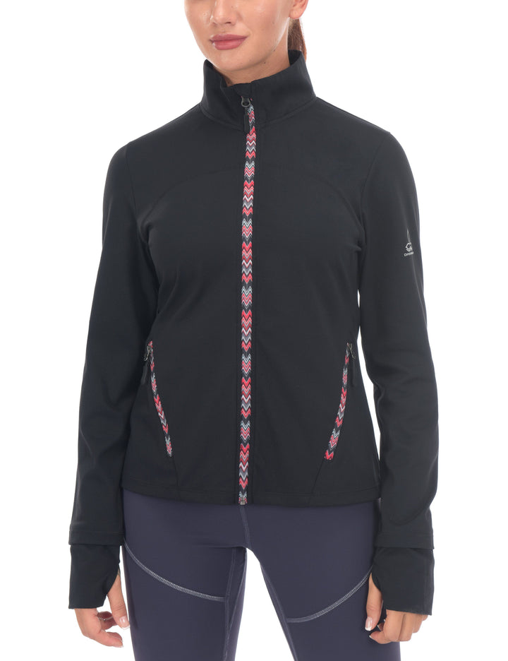 Women's Colorful Zipped Running Sport Jacket YZF US-DS-CS
