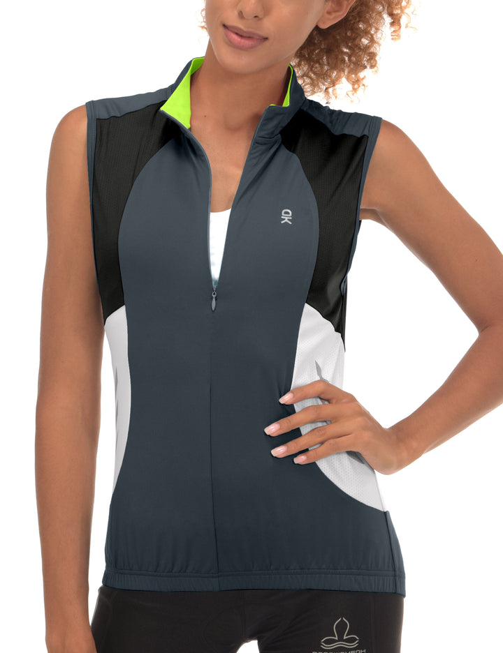 Women's Half Zip Reflective Breathable Cycling Vests YZF US-DK