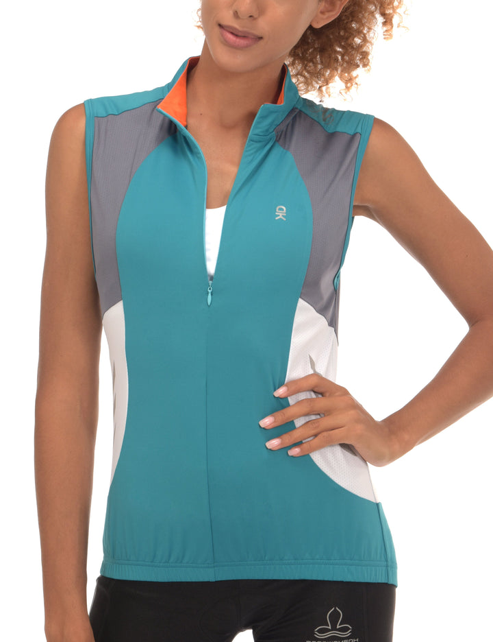 Women's Half Zip Reflective Breathable Cycling Vests YZF US-DK