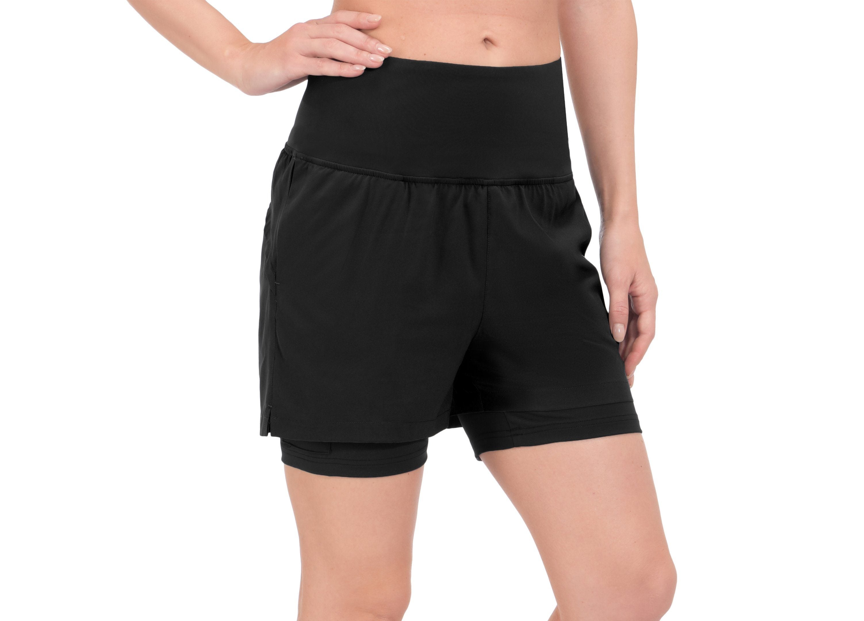 Women's High Waist QuickDry Running Shorts with Liner Little Donkey Andy