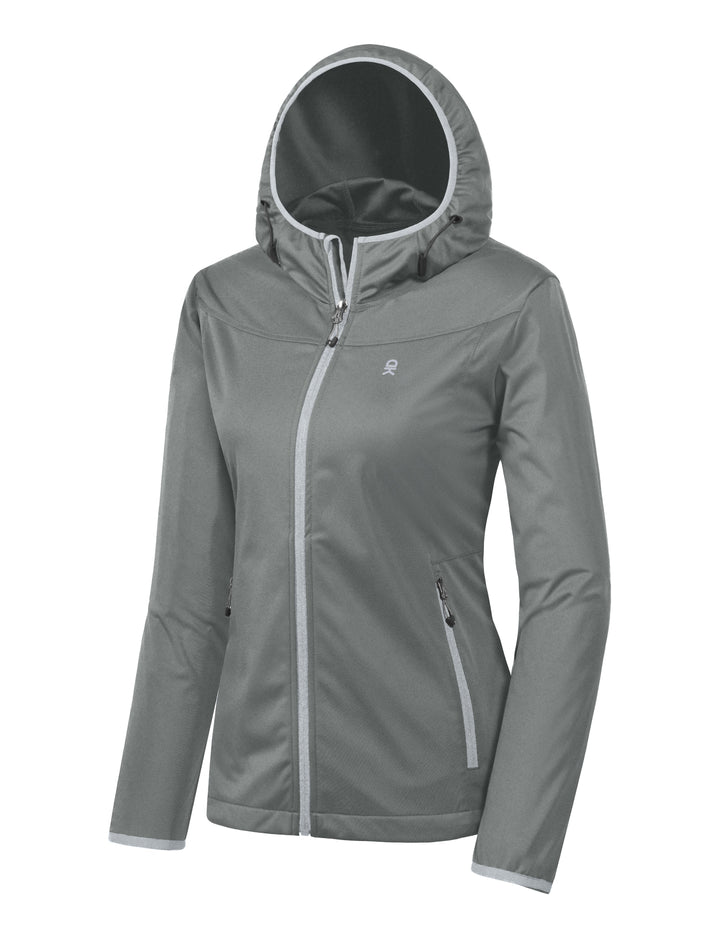 Women's Lightweight Hooded Hiking Softshell Jacket YZF US-DK
