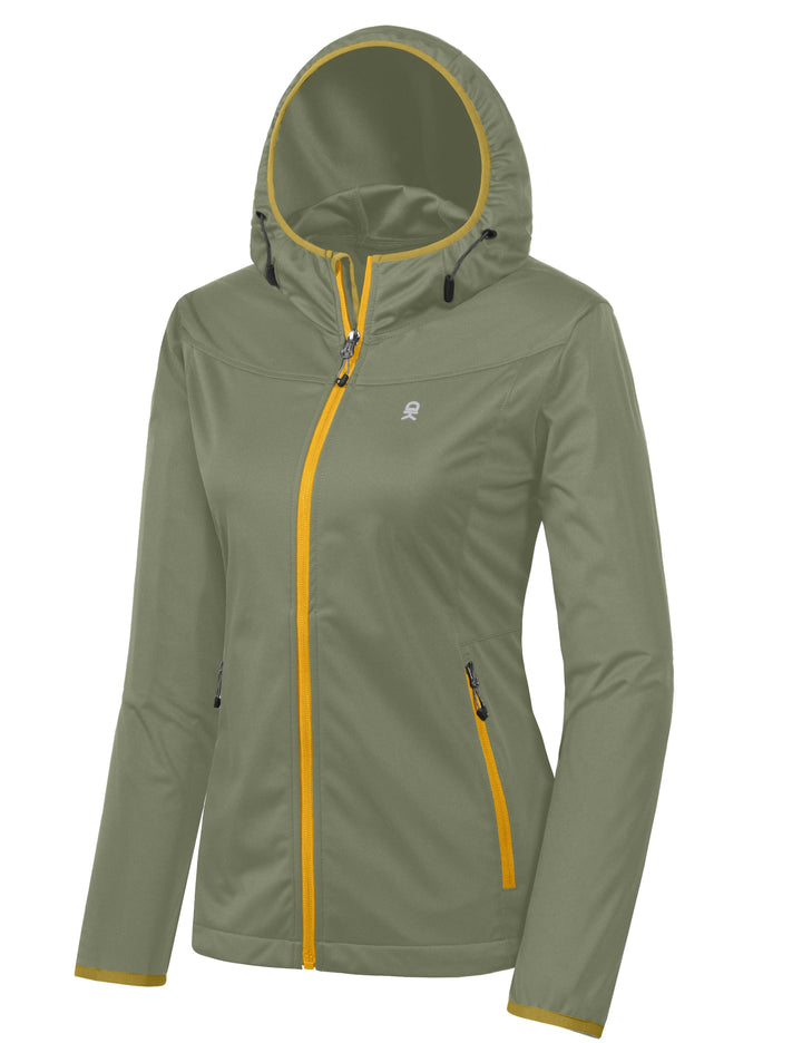 Little Donkey Andy Giacca Softshell Donna Leggera Con Cappuccio - Impermeabile, Antivento, Per Corsa, Trekking E Sport - Verde Acqua, Taglia XS