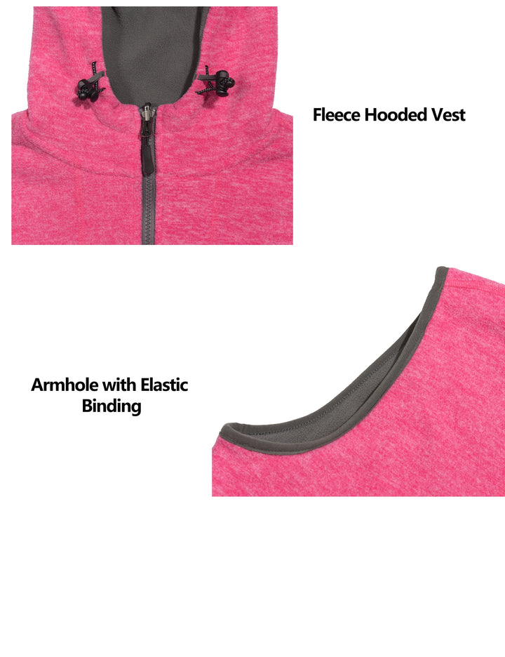 Women's  Lightweight Reversible Fleece Hood Vest MP US-DK