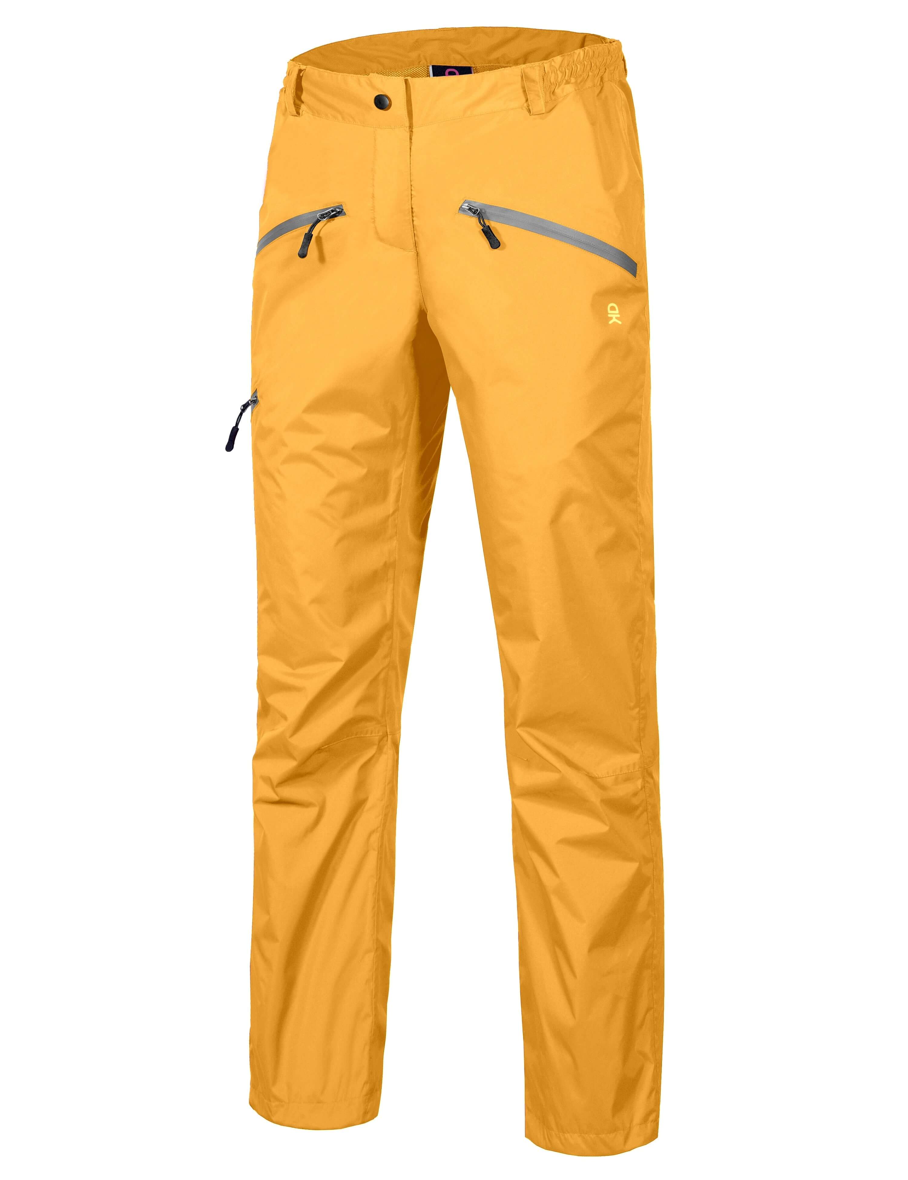 womens lightweight waterproof breathable hiking rain pants yellow lda340